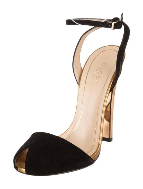 gucci black herls|Gucci heels black and gold.